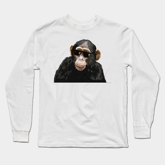 Gangster Chimp Long Sleeve T-Shirt by denip